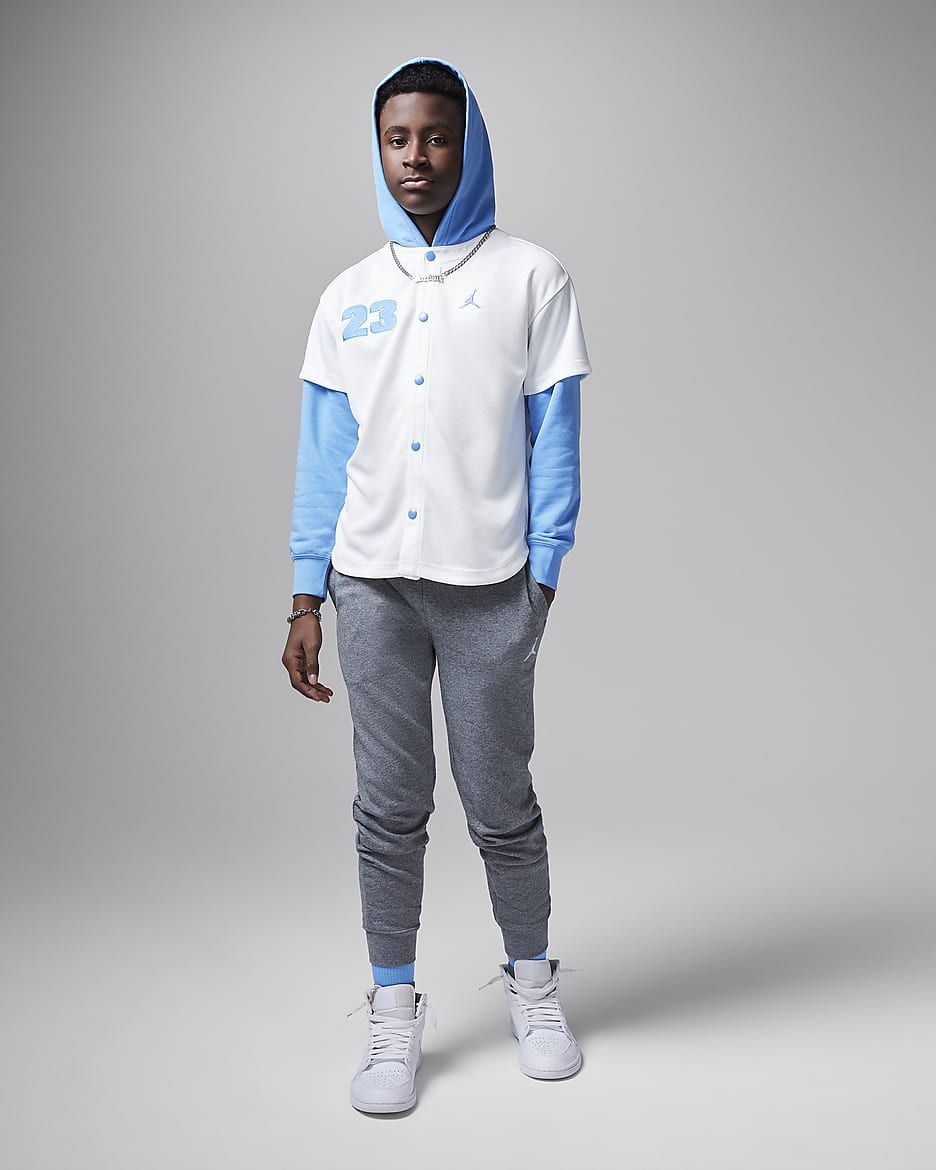 Jordan Older Kids Hooded Jumpman Baseball Sweatshirt. Nike FI